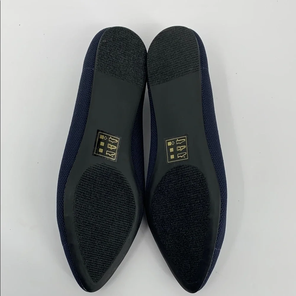 Market & Spruce Keeley stretch ballet flat shoe horse bit navy blue new 8